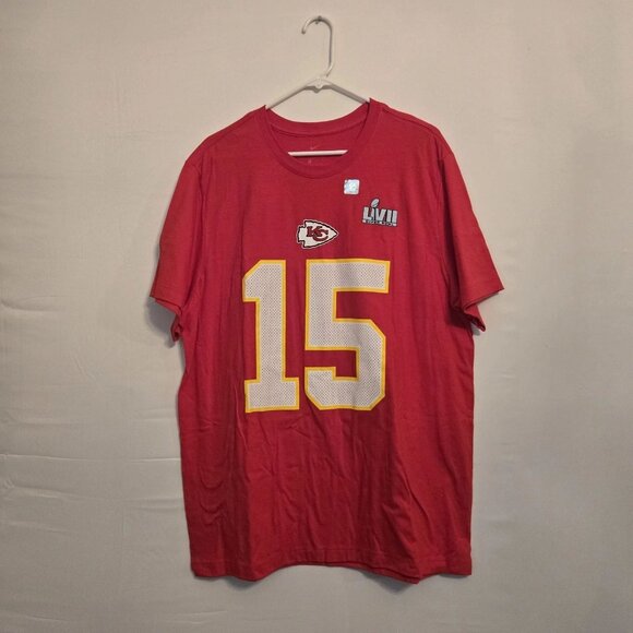 Kansas City Chiefs Super Bowl LVII Patrick Mahomes #15 Red Nike T-Shirt Xl - Picture 1 of 6